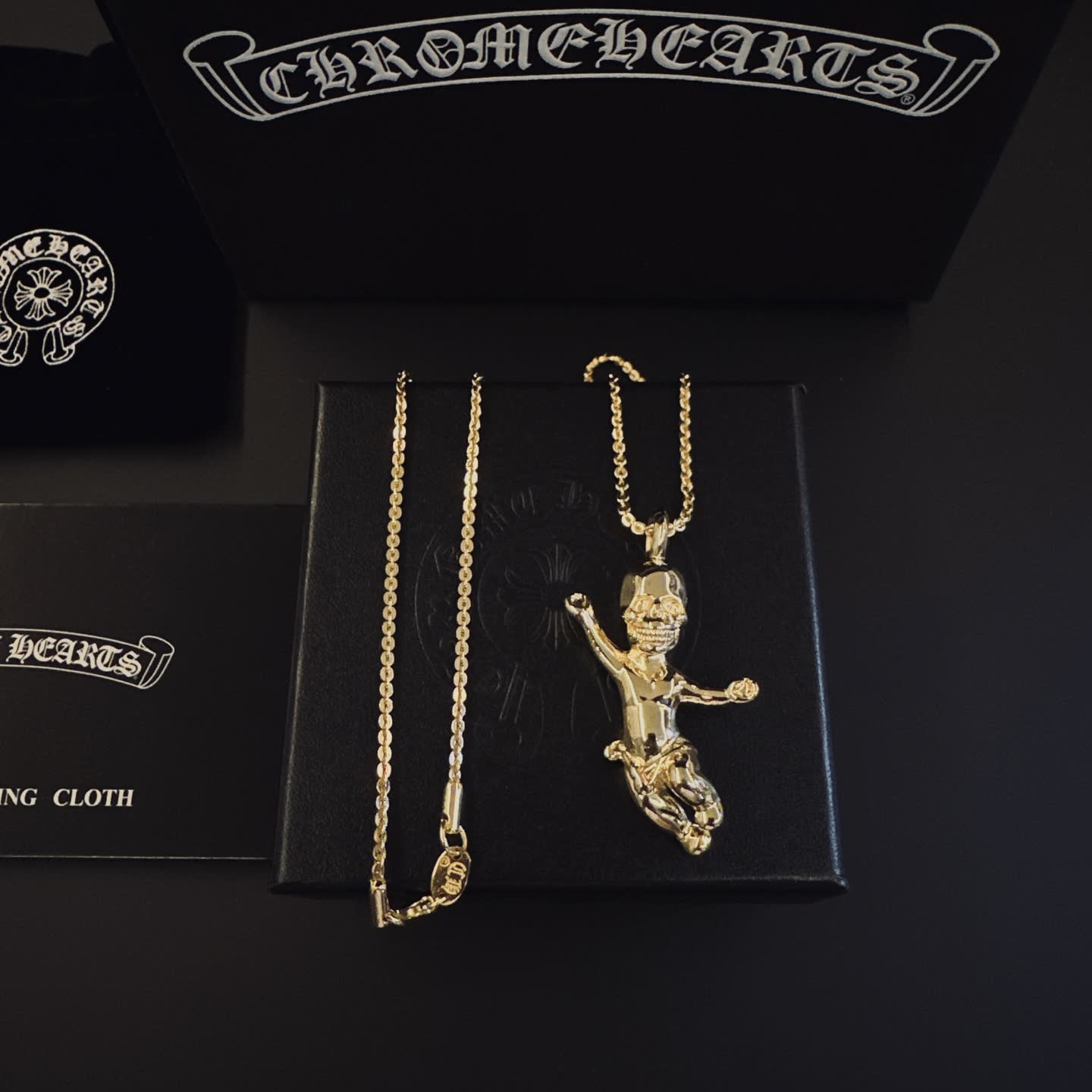Chrome Hearts Gold Plated Pendant Necklace